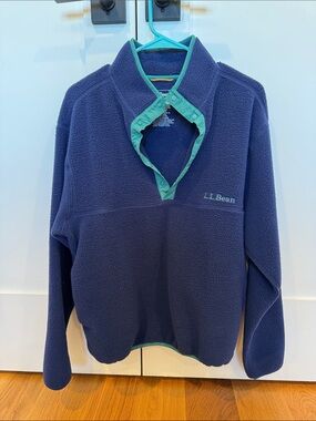 Vintage 90s Ski Winter Casual Inspired LL Bean Unisex Fleece Snap Pullover